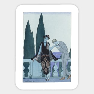 Art Deco George Barbier Couple Sticker